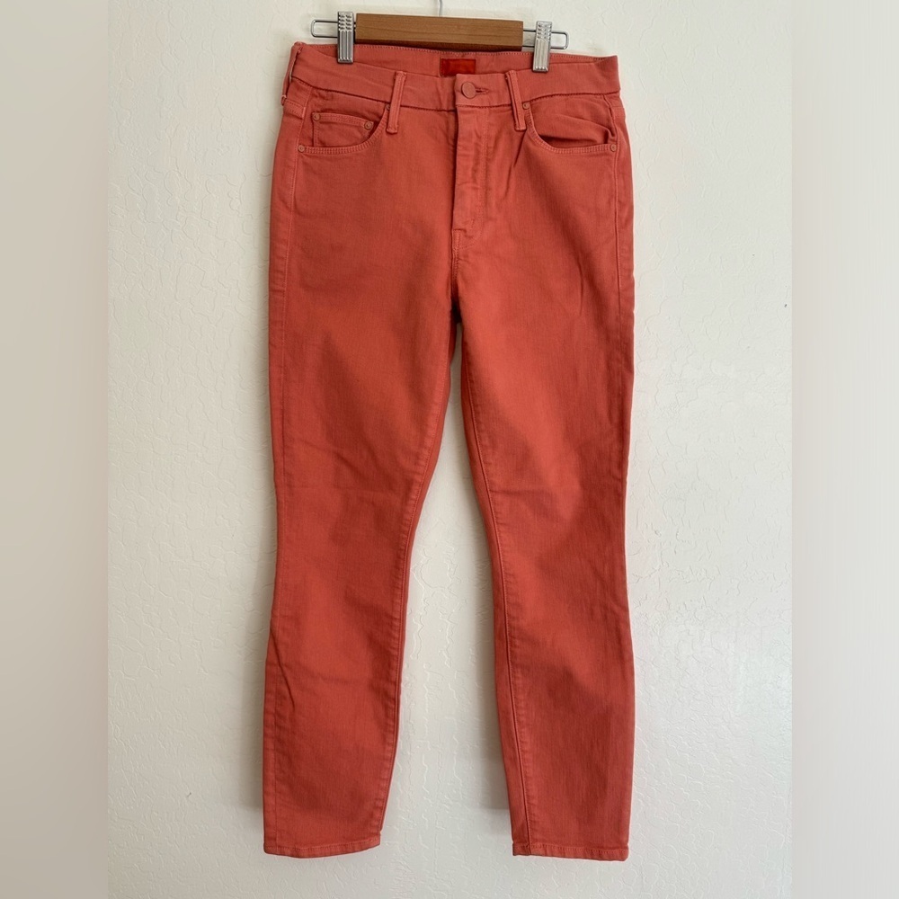 MOTHER The Looker Crop Skinny Play Date Mango Size 26 - Picture 3 of 8